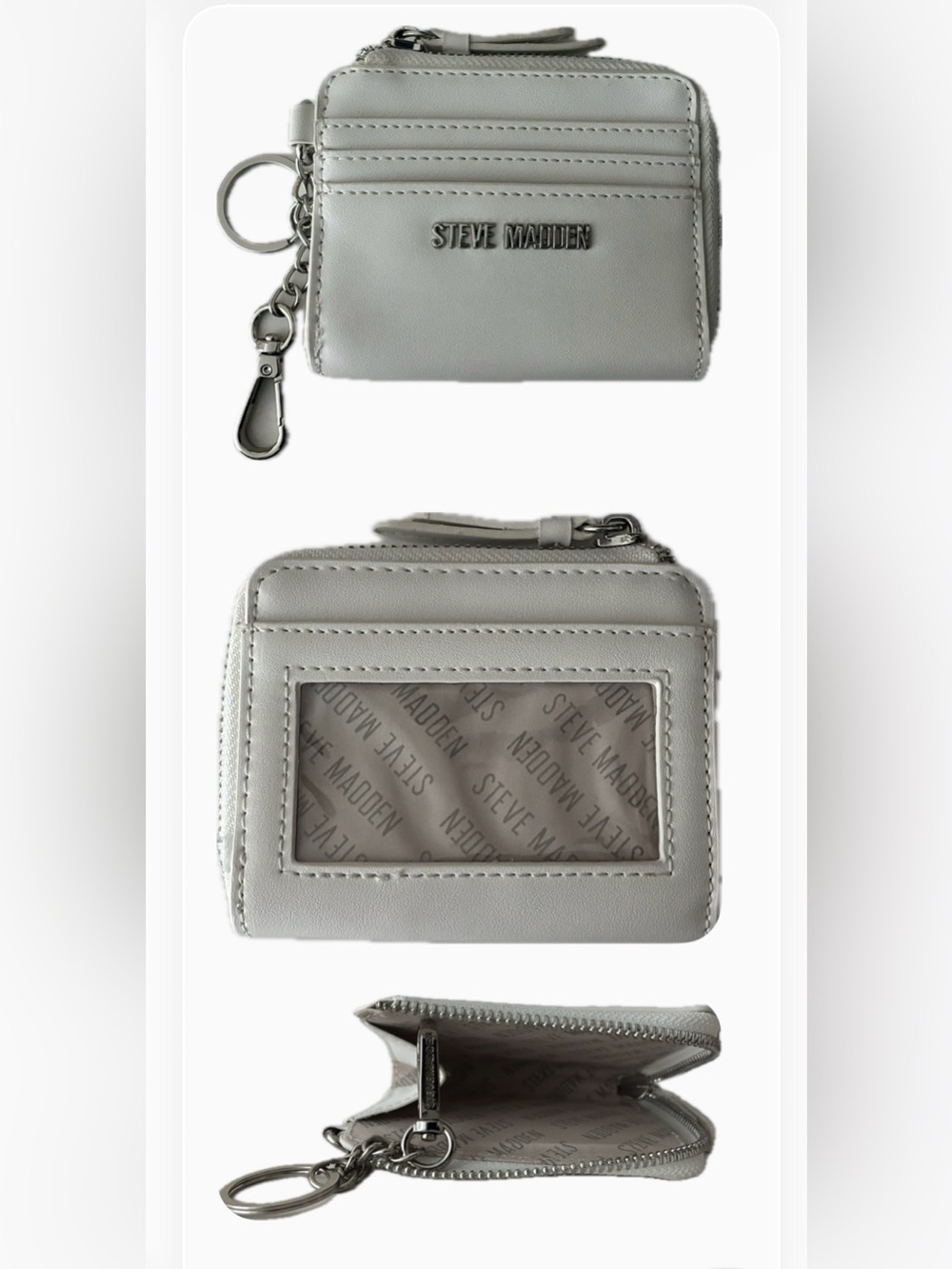 Steve Madden Compact Zip Card Wallet with ID Window